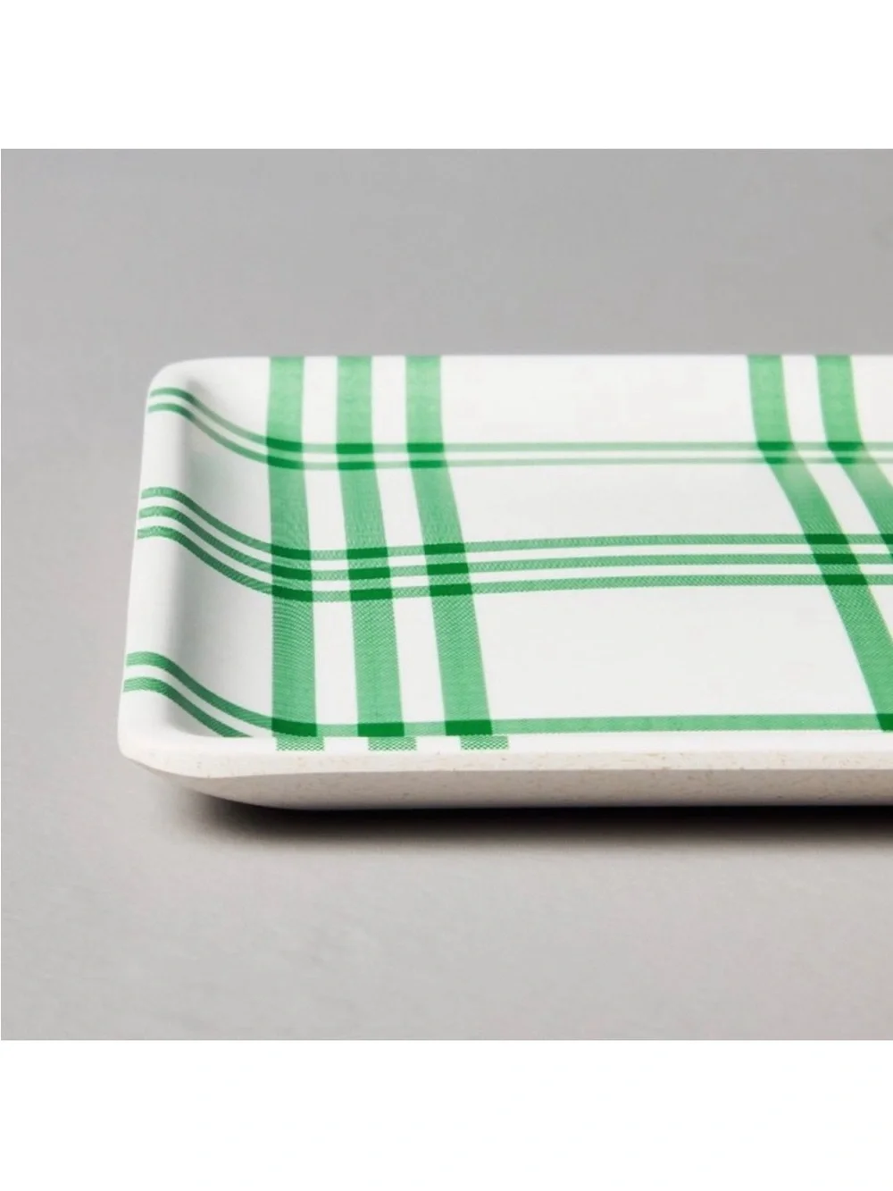 Hearth & Hand Magnolia Tri-Stripe Plaid Square Melamine Appetizer Plates 4 ct